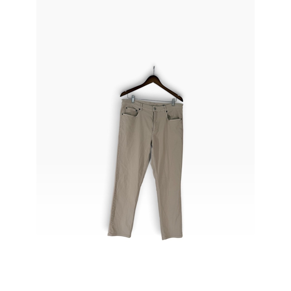 Faherty Brand Mens 5 Pocket Twill Pants Tan Khaki Straight Leg 34x30